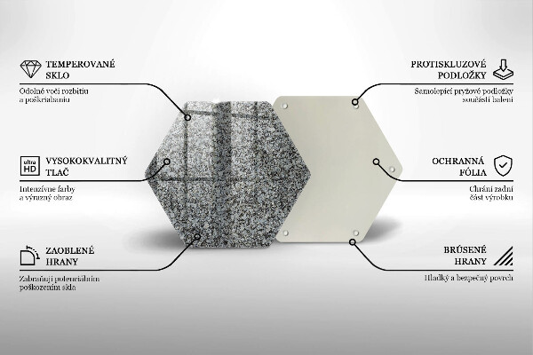 Steklena podloga za rezanje Kamnita tekstura
