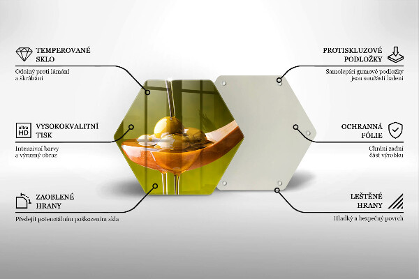 Steklena podloga za rezanje Oljčno olje in olive