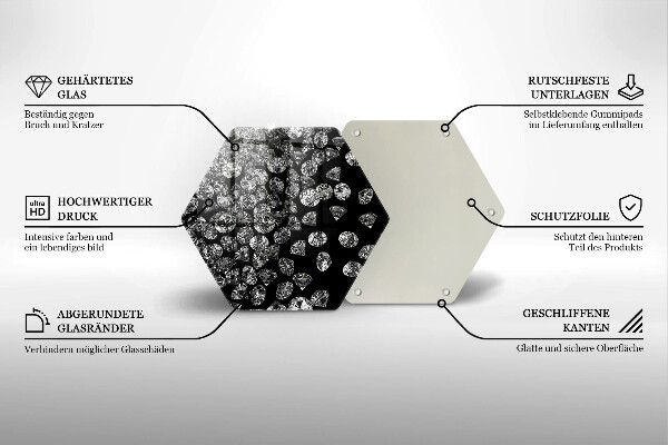 Steklena podloga za rezanje Diamanti diamanti