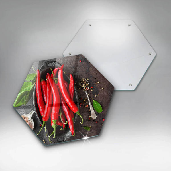 Steklena podloga za rezanje Rdeča čili paprika