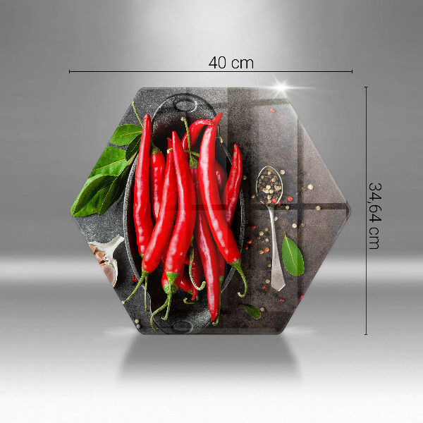 Steklena podloga za rezanje Rdeča čili paprika