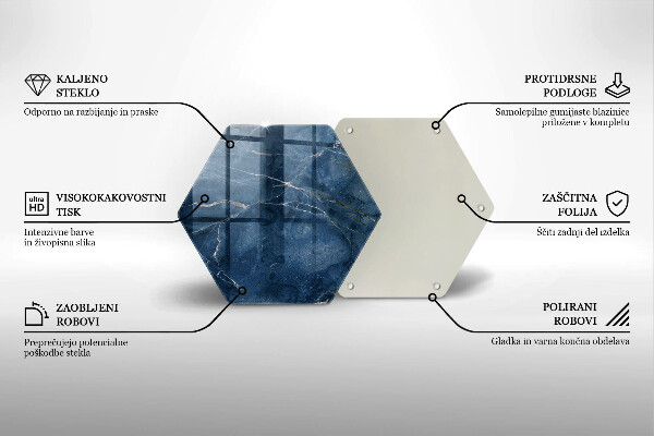 Steklena podloga za rezanje Tekstura marmornega kamna