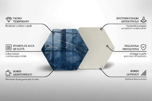 Steklena podloga za rezanje Tekstura marmornega kamna
