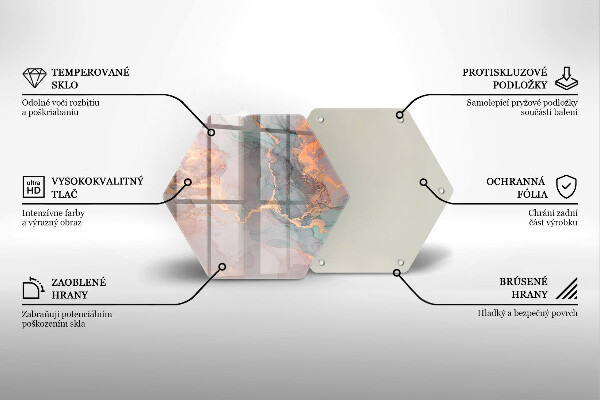 Steklena podloga za rezanje Marmor z zlatom
