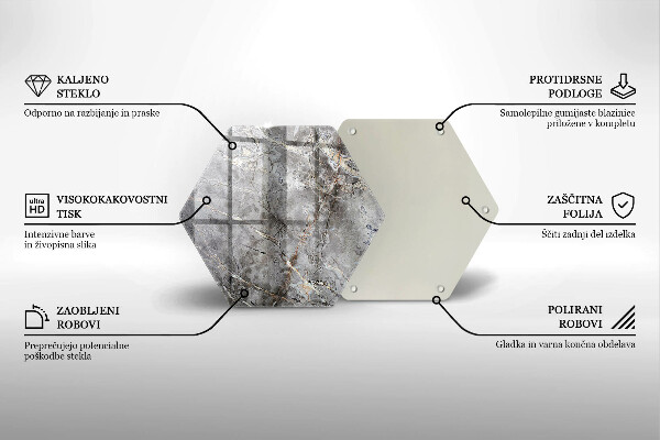 Steklena podloga za rezanje Kamnita tekstura