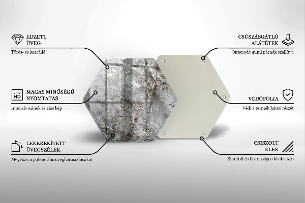 Steklena podloga za rezanje Kamnita tekstura