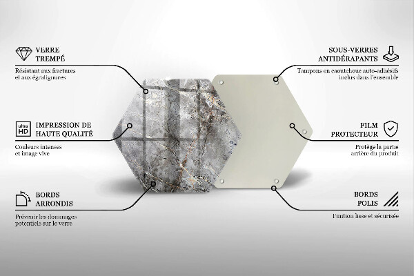 Steklena podloga za rezanje Kamnita tekstura