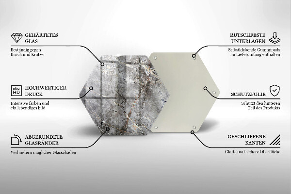 Steklena podloga za rezanje Kamnita tekstura