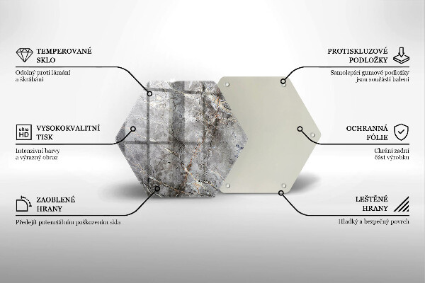Steklena podloga za rezanje Kamnita tekstura