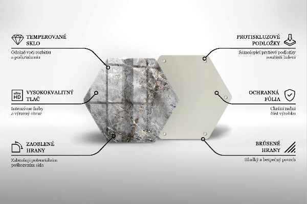 Steklena podloga za rezanje Kamnita tekstura