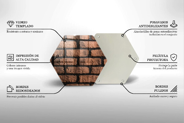 Steklena podloga za rezanje Opečni zid