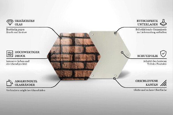 Steklena podloga za rezanje Opečni zid