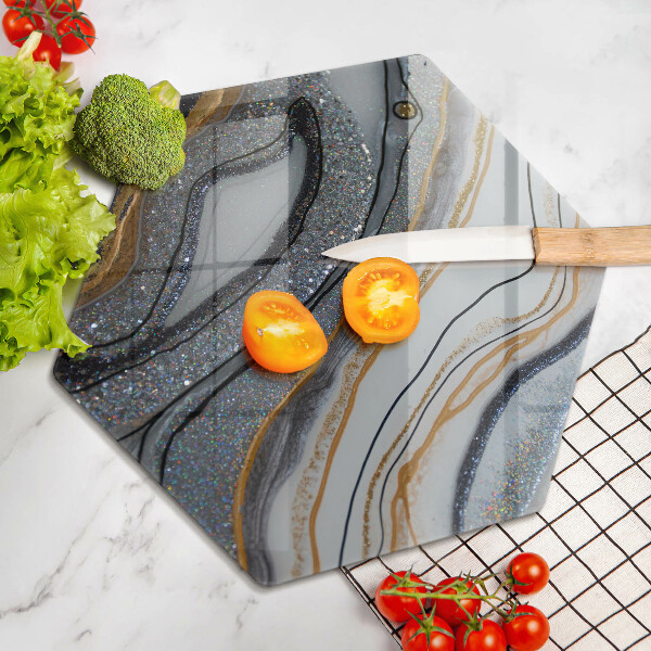 Steklena podloga za rezanje kamen z zlatom