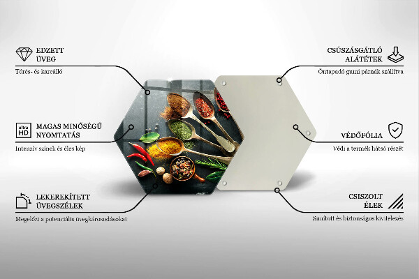 Steklena podloga za rezanje Kuhinjske žlice začimb