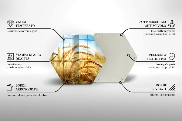 Steklena podloga za rezanje Klasje žit na polju