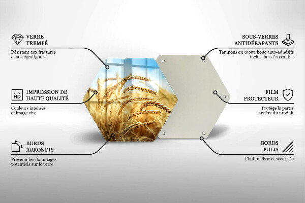 Steklena podloga za rezanje Klasje žit na polju