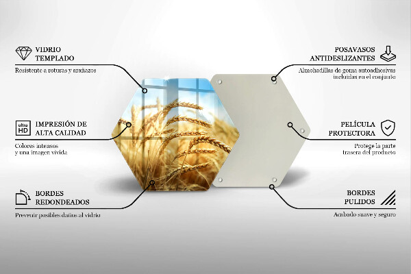 Steklena podloga za rezanje Klasje žit na polju