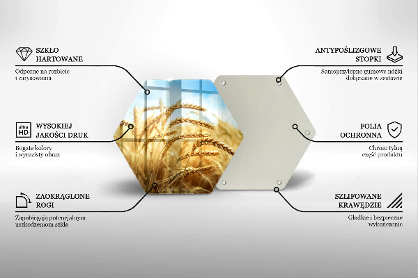 Steklena podloga za rezanje Klasje žit na polju