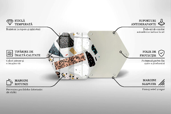 Steklena podloga za rezanje Kamenina