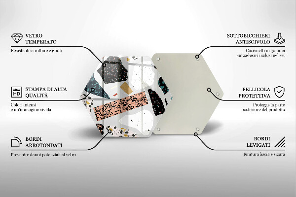 Steklena podloga za rezanje Kamenina