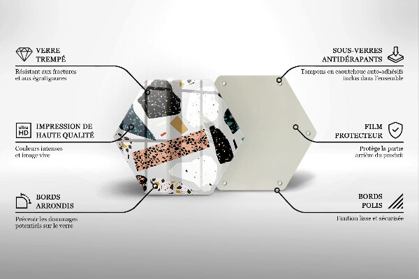 Steklena podloga za rezanje Kamenina