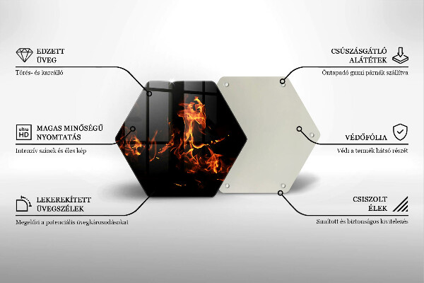 Steklena podloga za rezanje Prižgi živi plamen