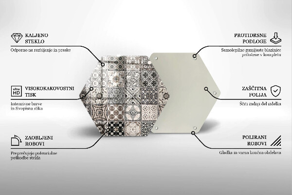 Steklena podloga za rezanje Dekorativne ploščice