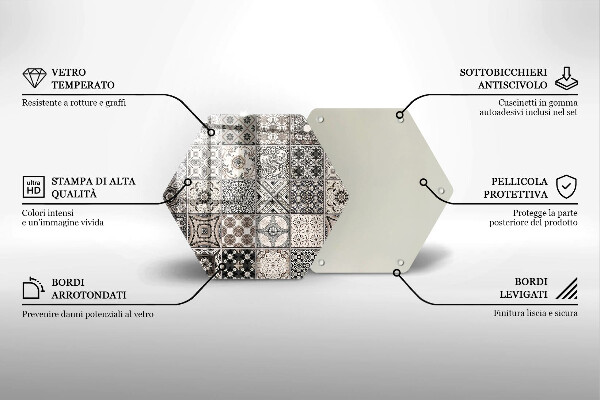 Steklena podloga za rezanje Dekorativne ploščice