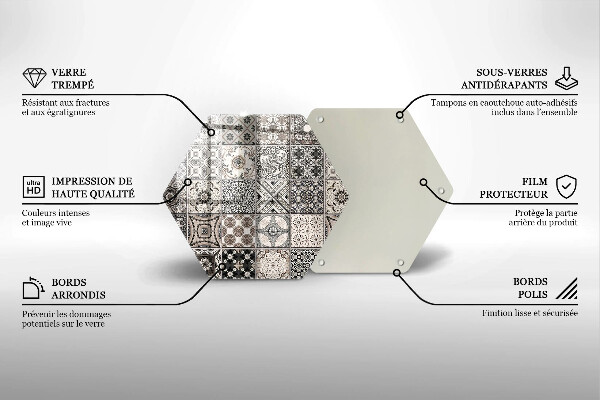 Steklena podloga za rezanje Dekorativne ploščice