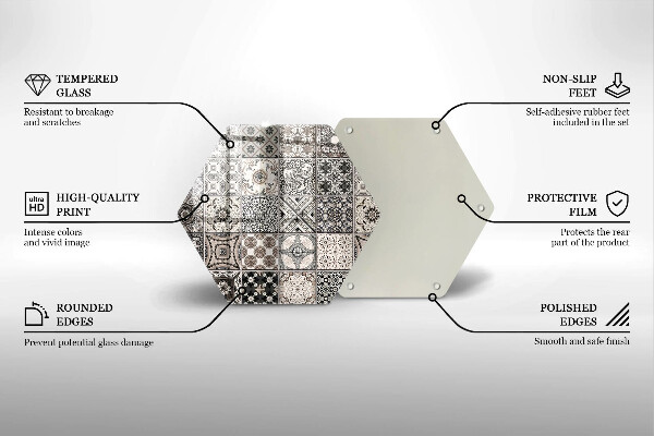 Steklena podloga za rezanje Dekorativne ploščice