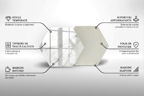 Steklena podloga za rezanje Elegantna tekstura marmorja