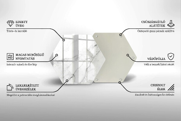 Steklena podloga za rezanje Elegantna tekstura marmorja