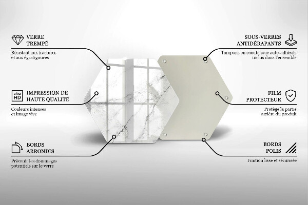 Steklena podloga za rezanje Elegantna tekstura marmorja