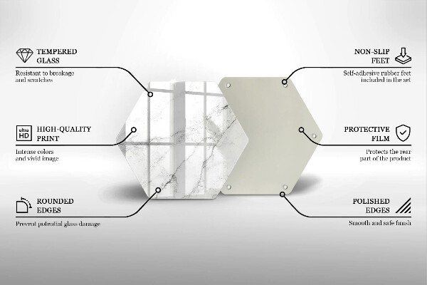 Steklena podloga za rezanje Elegantna tekstura marmorja