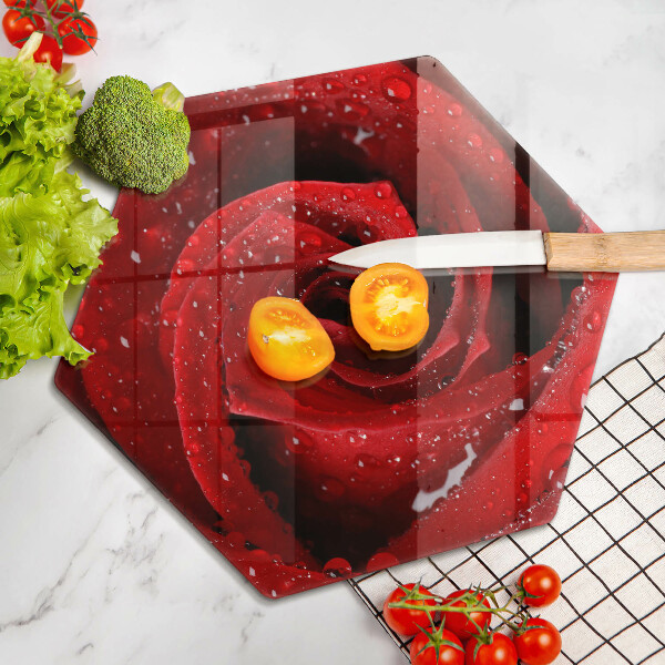 Steklena podloga za rezanje Cvetni listi vrtnice