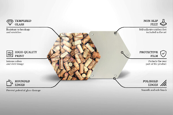 Steklena podloga za rezanje Brezšivni vzorec vinskih zamaškov
