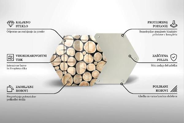 Steklena podloga za rezanje Lesena debla