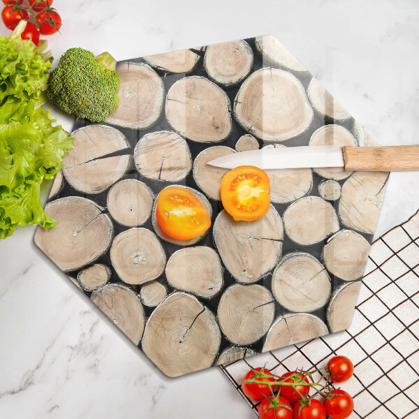 Steklena podloga za rezanje Lesena debla