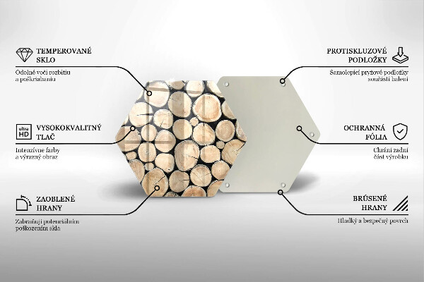 Steklena podloga za rezanje Lesena debla