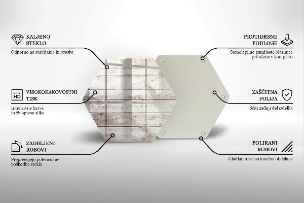 Steklena podloga za rezanje Stare lesene plošče
