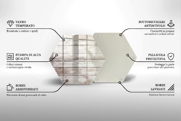 Steklena podloga za rezanje Stare lesene plošče