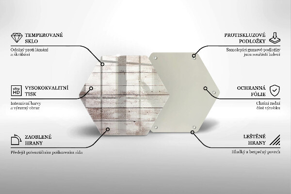 Steklena podloga za rezanje Stare lesene plošče