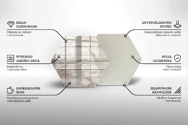 Steklena podloga za rezanje Stare lesene plošče