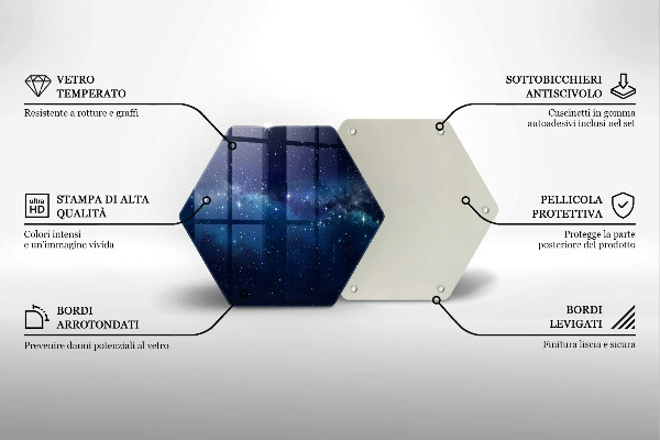 Steklena podloga za rezanje Vesolje in zvezde