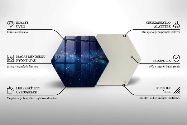Steklena podloga za rezanje Vesolje in zvezde