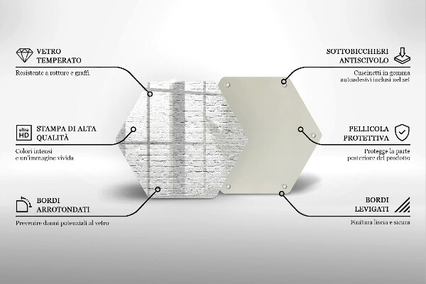 Steklena podloga za rezanje Stena iz opečne stene
