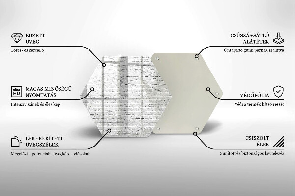 Steklena podloga za rezanje Stena iz opečne stene
