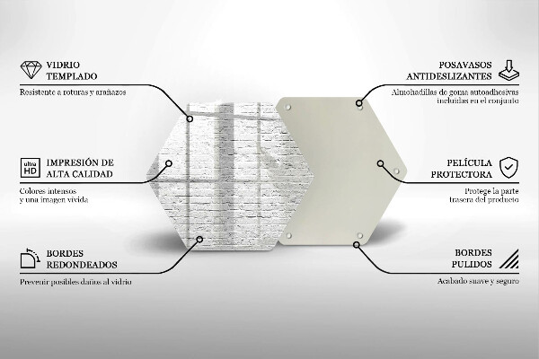 Steklena podloga za rezanje Stena iz opečne stene