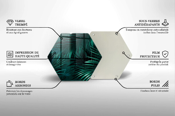 Steklena podloga za rezanje Listi divje džungle