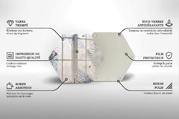 Steklena podloga za rezanje Subtilni listi